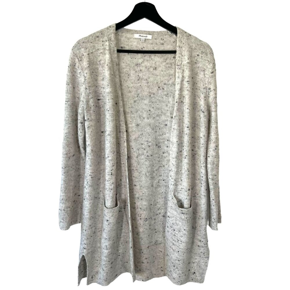 Madewell Donegal Grey Speckled Longline Open Front Cardigan XS